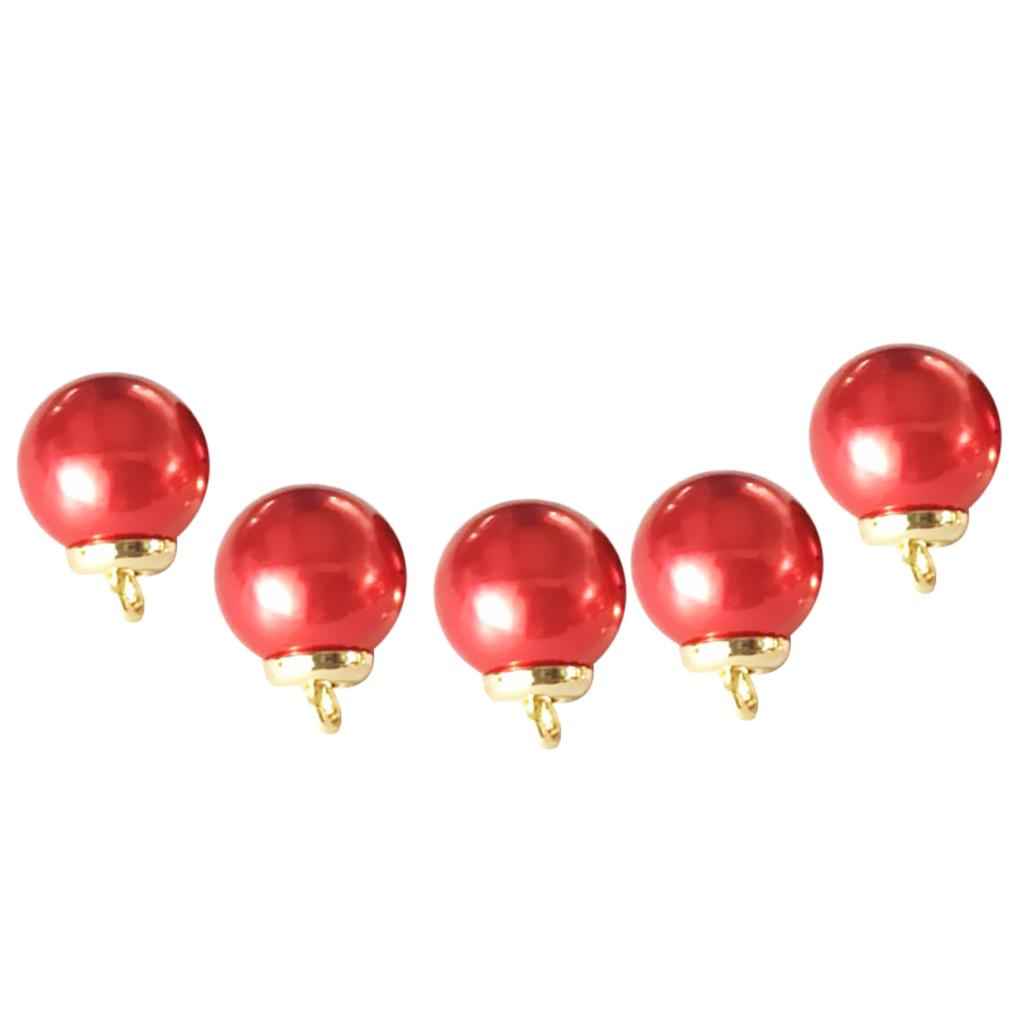 5Pcs 16mm Plastic Pearl Buttons Charms for Sewing Scrapbooking Crafts Red