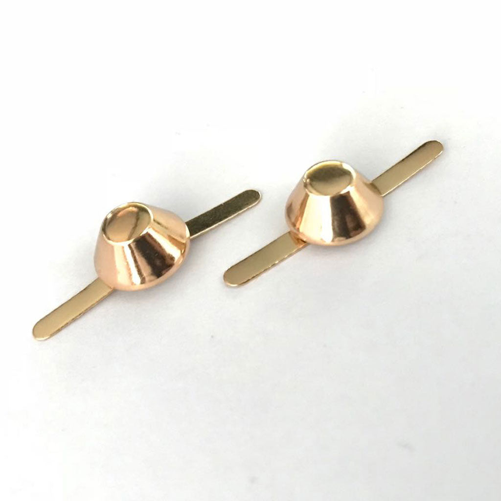 30Pcs Vintage Metal Studs Rivets Nailheads Spots 2 Prong Round Dome Gold