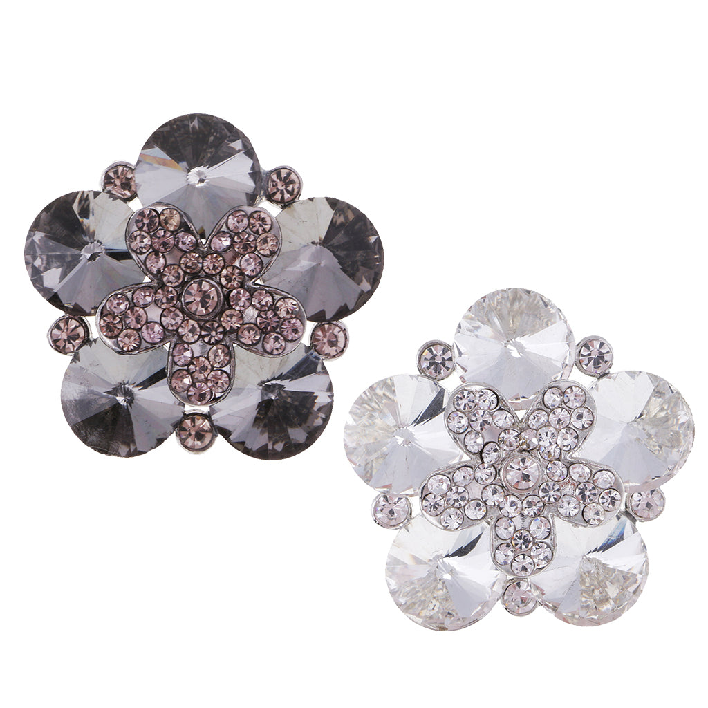 Alloy Crystal Rhinestone Shank Buttons DIY Sewing Embellishments White