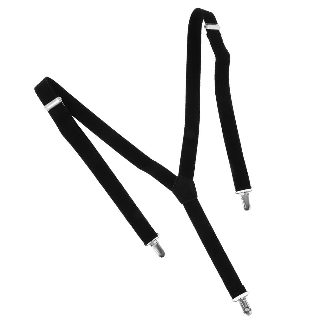 Men's Suspenders Y-Back Adjustable Elastic 3 Clip-on Braces Belt Baclk