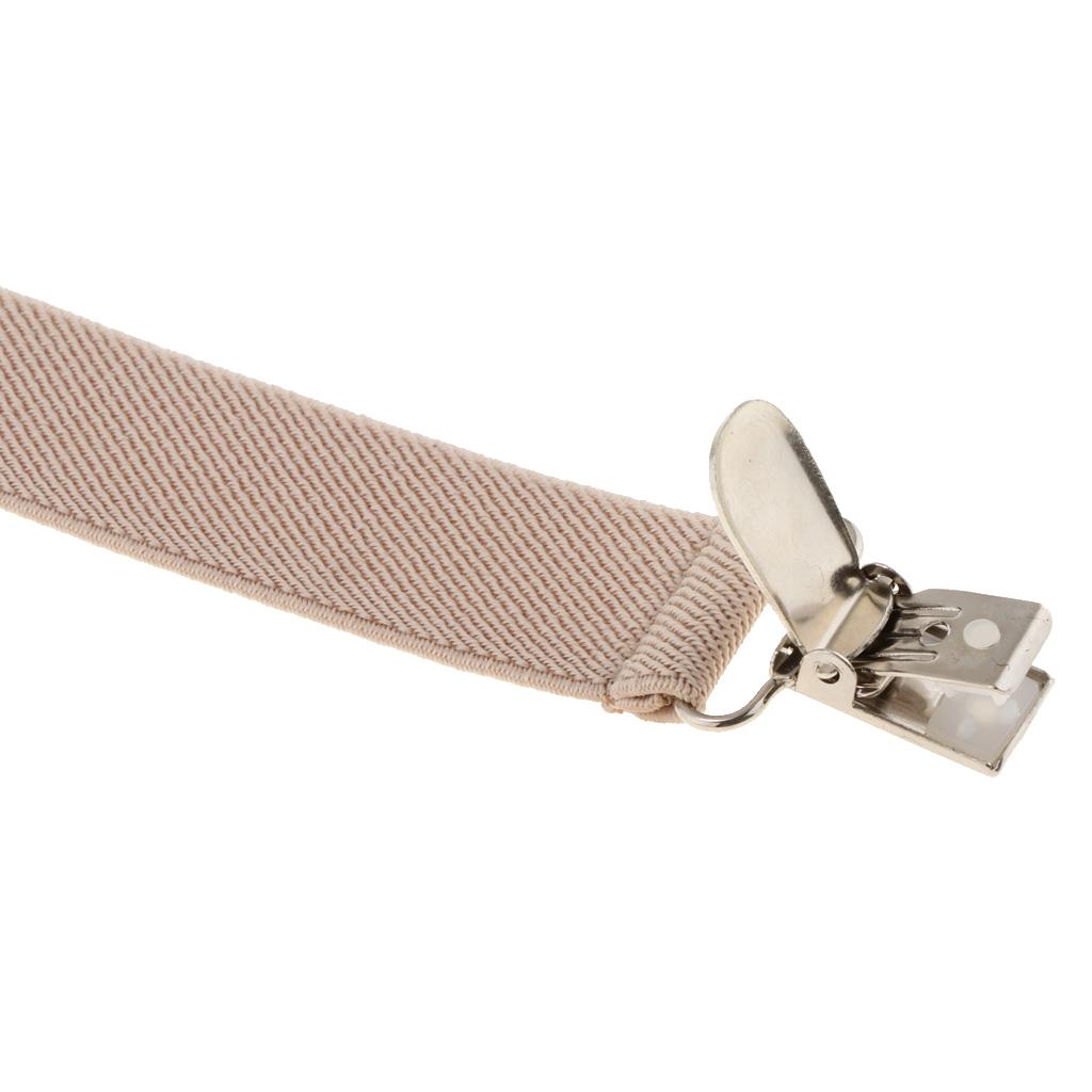 Men's Suspenders Y-Back Adjustable Elastic 3 Clip-on Braces Belt Khaki
