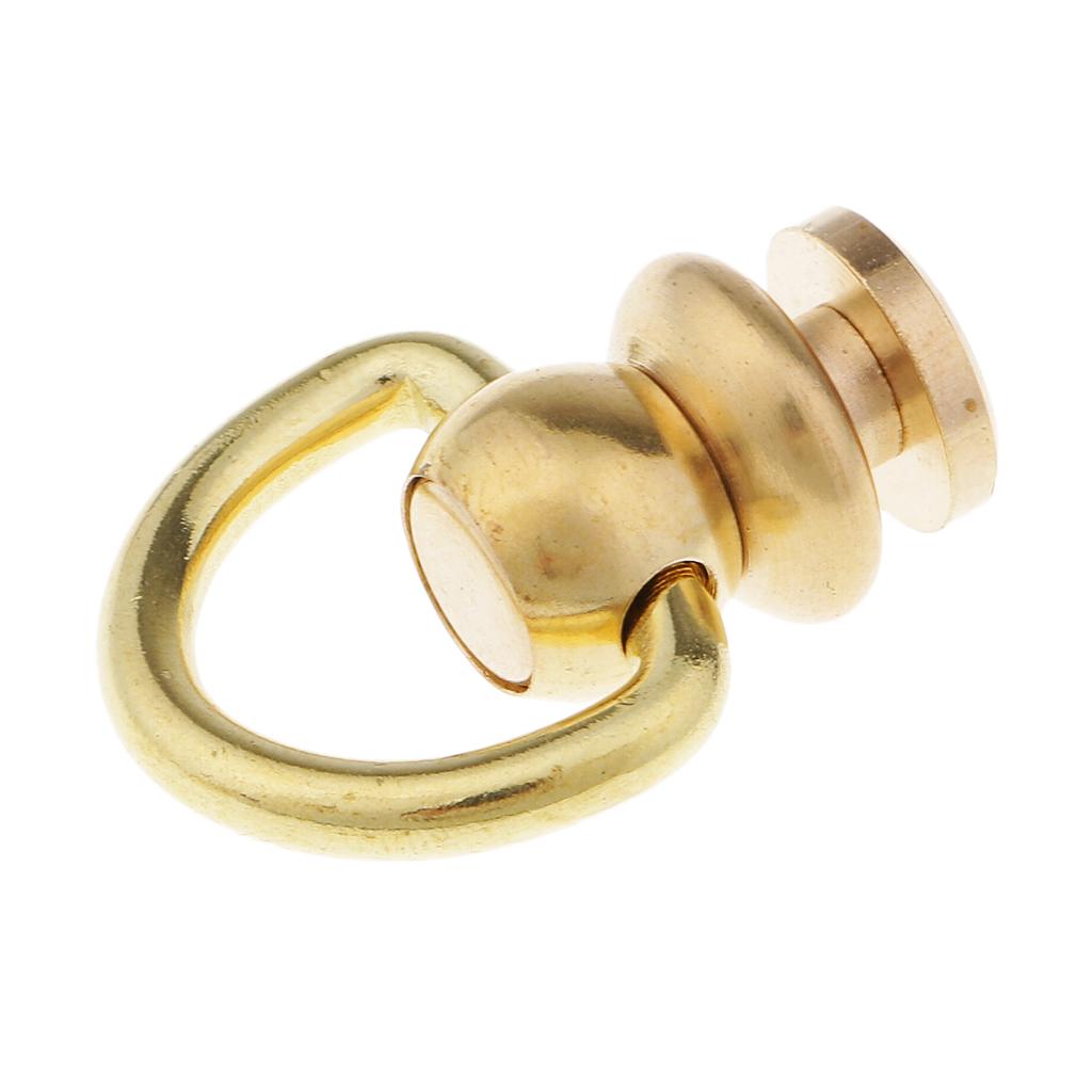 1Pcs Ball Post with Ring Rivet Stud Round Head Screw Back for Leather Crafts