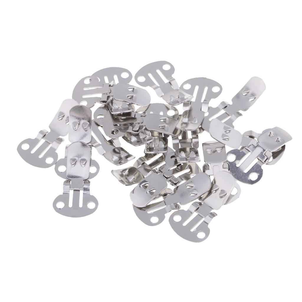 20 Pieces Stainless Steel Flat Blank Shoe Clips DIY Crafts Findings Small
