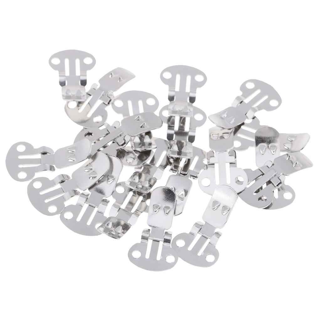 20 Pieces Stainless Steel Flat Blank Shoe Clips DIY Crafts Findings Small