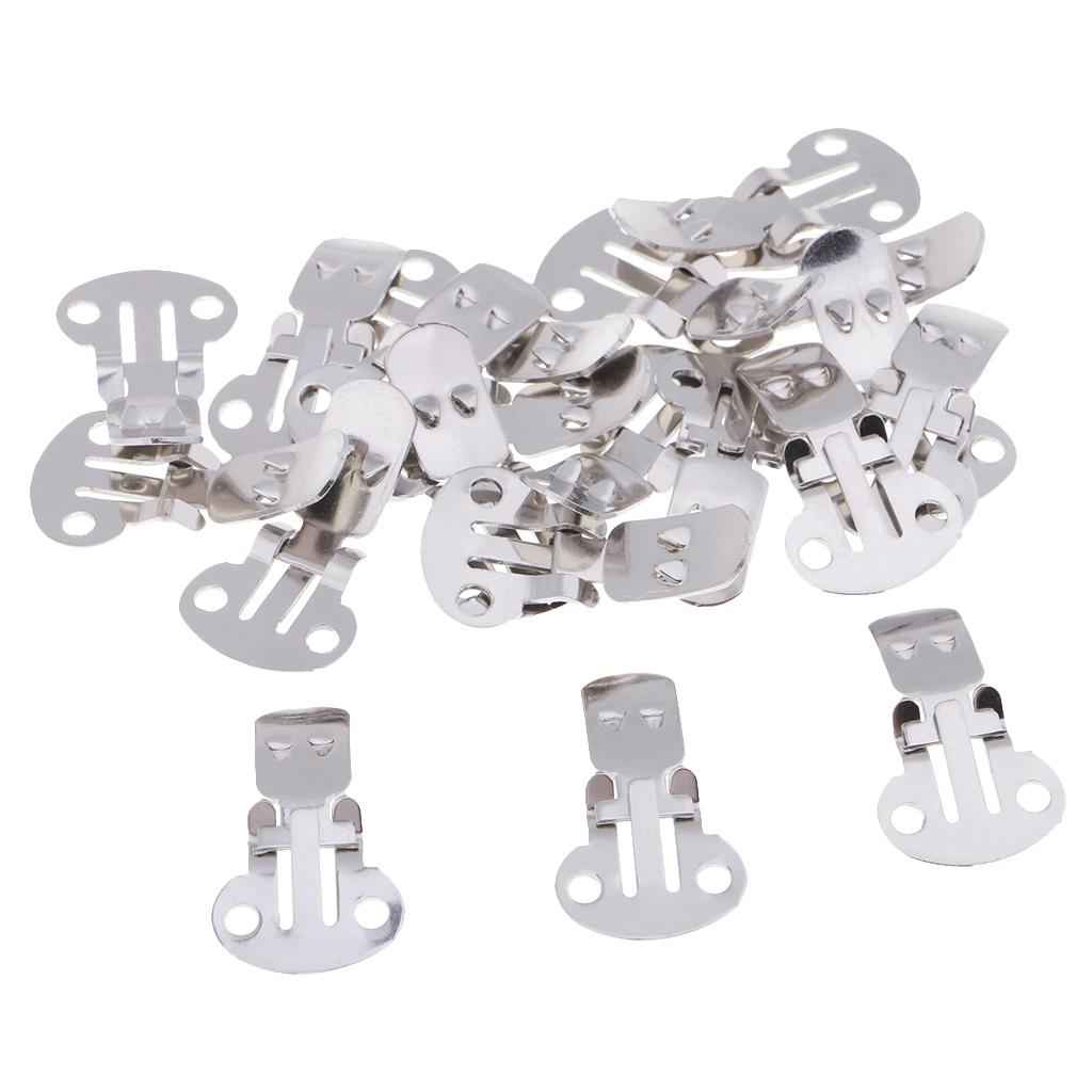 20 Pieces Stainless Steel Flat Blank Shoe Clips DIY Crafts Findings Small