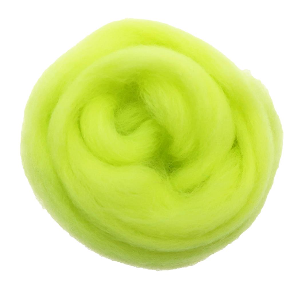 10g Handmade Wool Top Fibre Roving For Needle Felting Materials Yellow