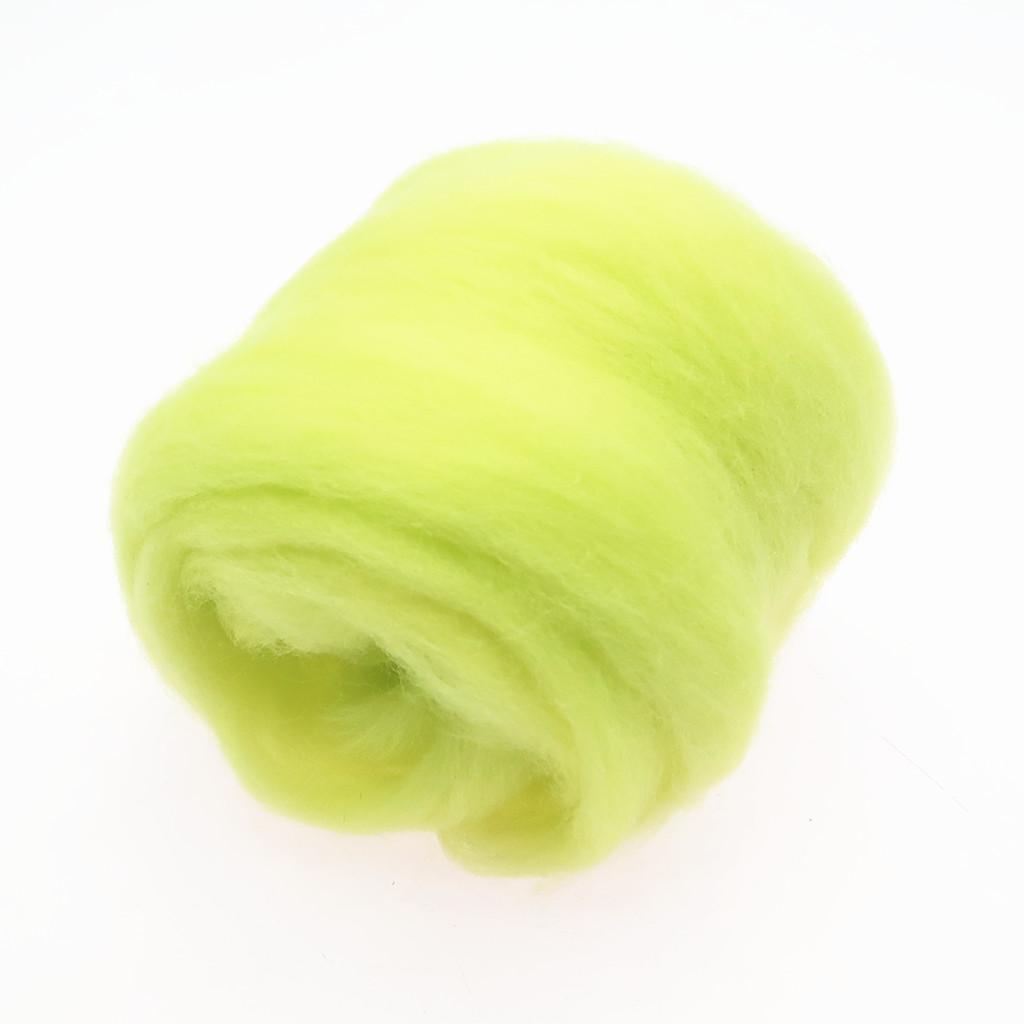 10g Handmade Wool Top Fibre Roving For Needle Felting Materials Yellow