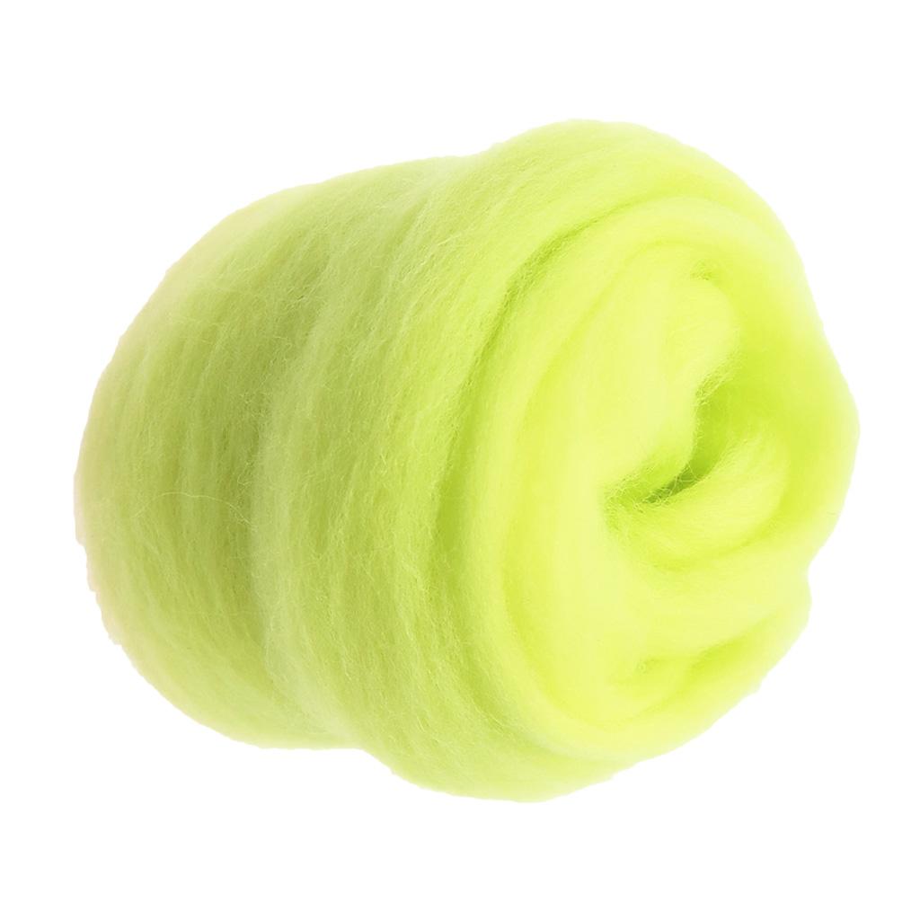 10g Handmade Wool Top Fibre Roving For Needle Felting Materials Yellow