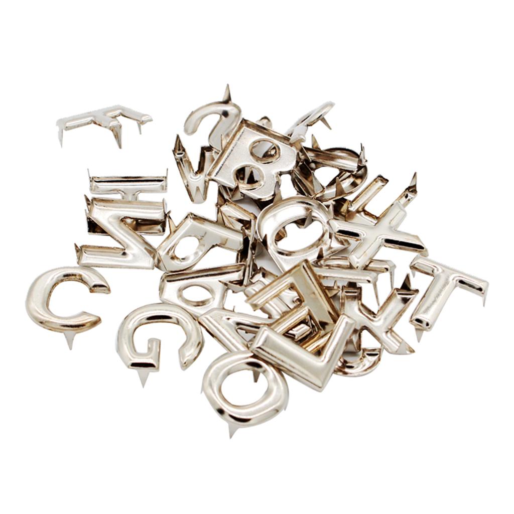 208Pcs DIY English Letter Metal Rivets Claw Stud for Bags Clothes Hats Decor