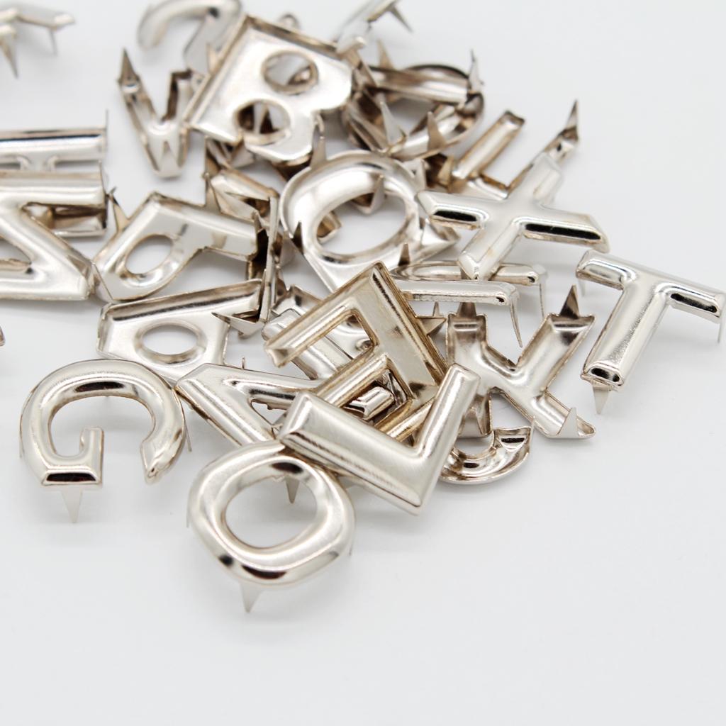 208Pcs DIY English Letter Metal Rivets Claw Stud for Bags Clothes Hats Decor