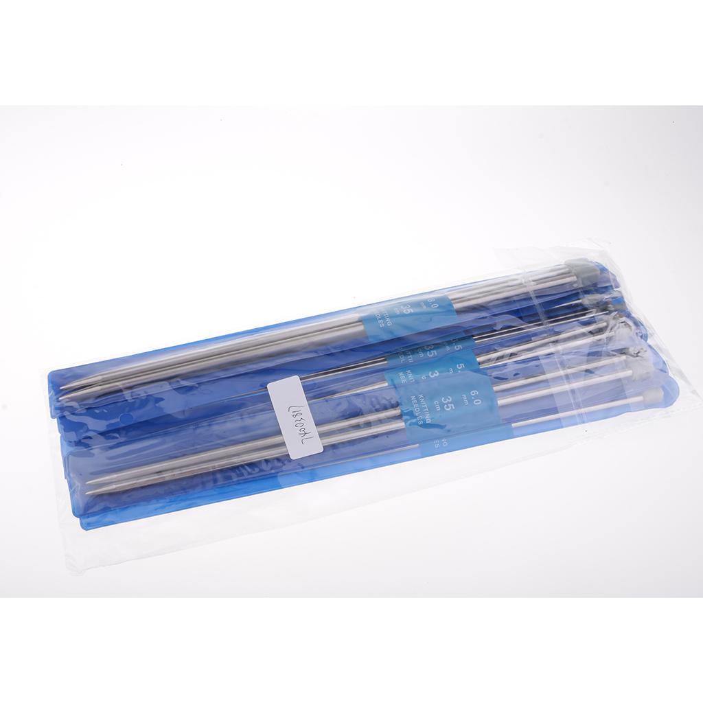 22pcs 11 Sizes Stainless Steel Single Pointed Crochet Knitting Needles 2-8mm