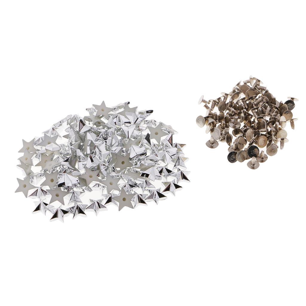 100 Set Plastic Star Press Studs Rivets Snap Fasteners for Leather Craft 9mm