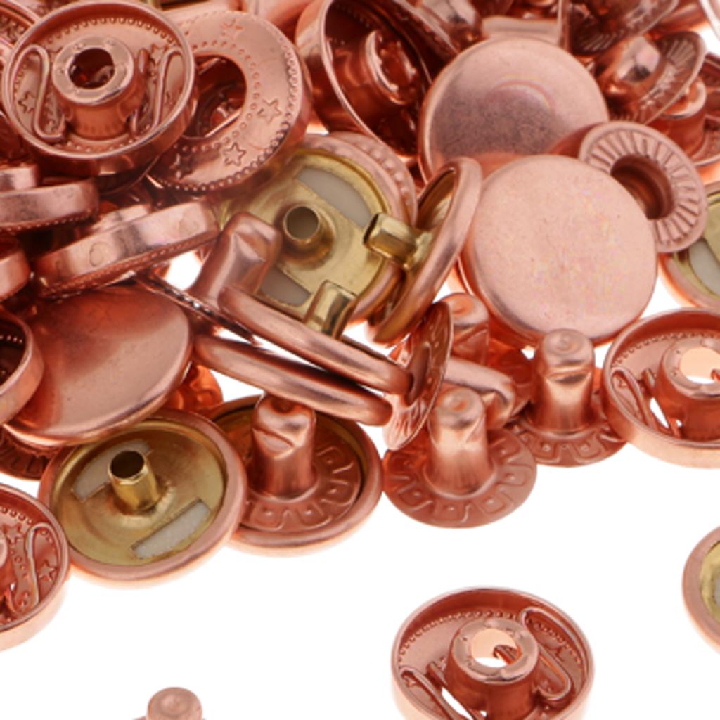 30 Sets Metal Fasteners Snap Rivets Buttons for Leather Crafts Copper
