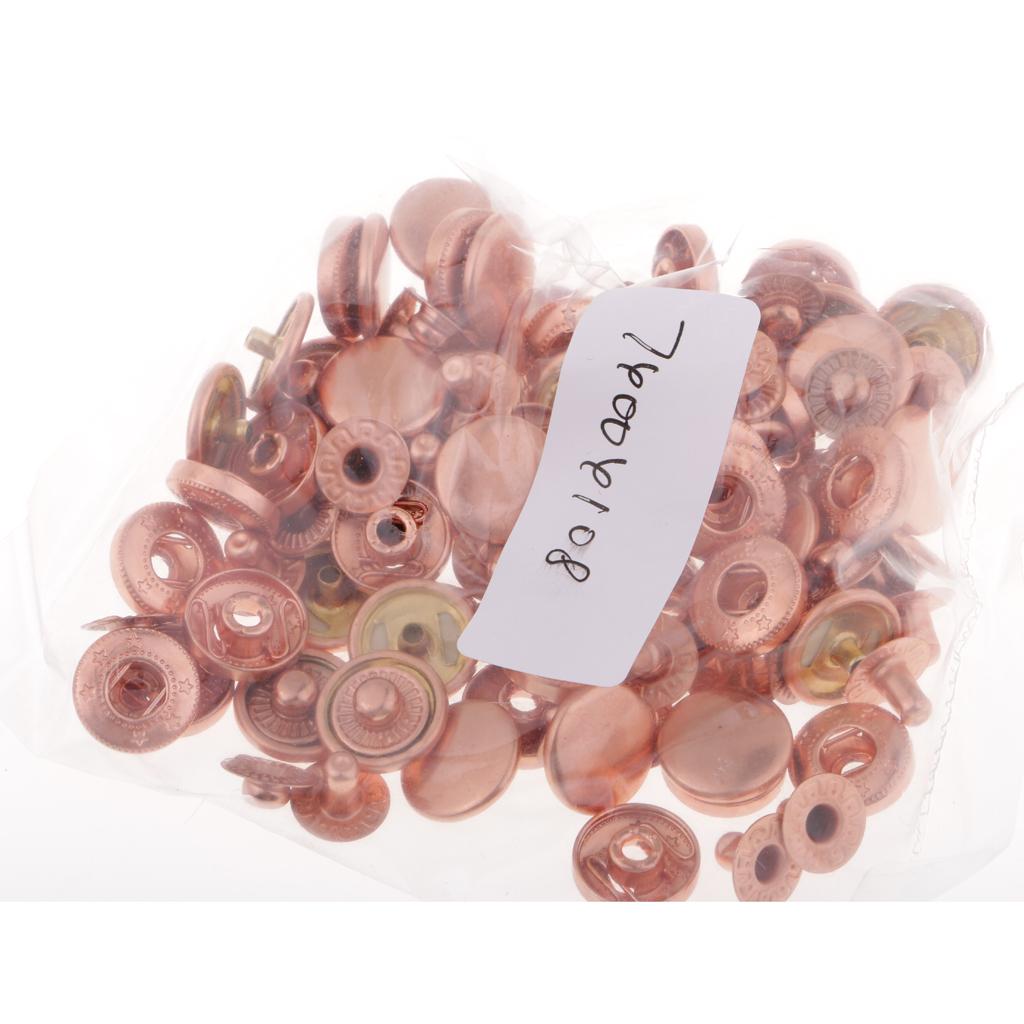 30 Sets Metal Fasteners Snap Rivets Buttons for Leather Crafts Copper