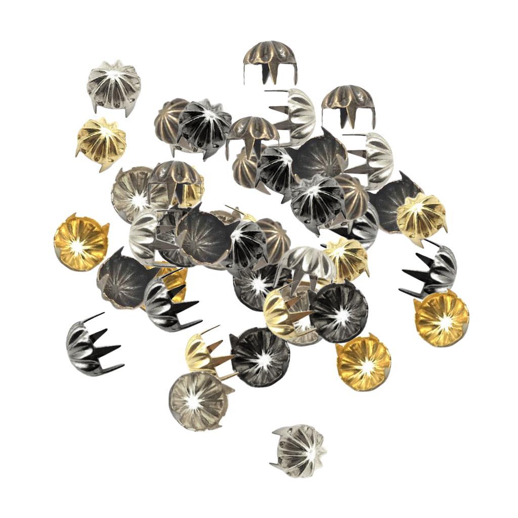 50pcs Pumpkin Studs Metal Claw Nailhead Punk Stud Rivet Spikes Random Mixed