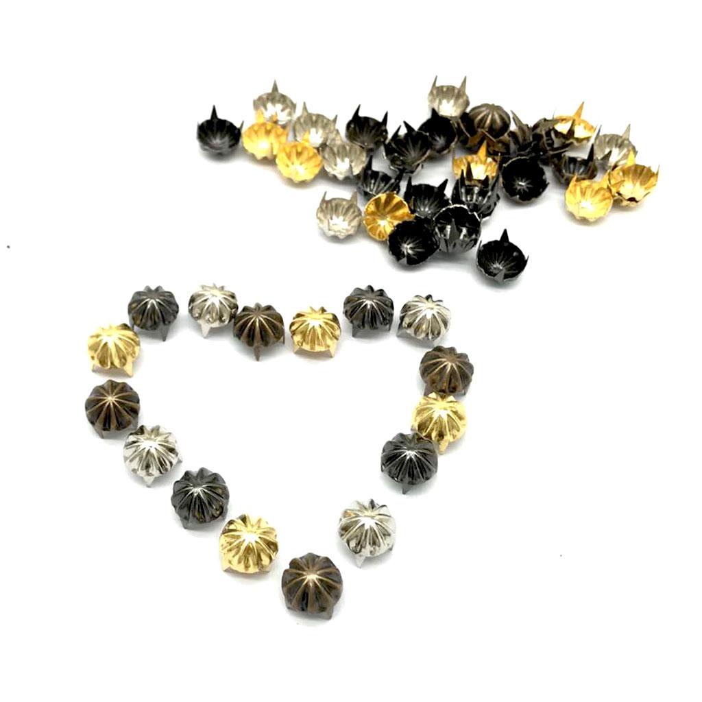 50pcs Pumpkin Studs Metal Claw Nailhead Punk Stud Rivet Spikes Random Mixed