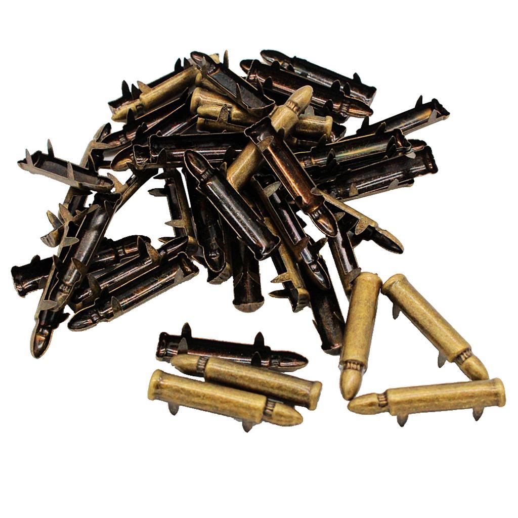 50pcs Alloy Bullet Shape Rivets Spike Studs Spots for DIY Belts Bags Bronze