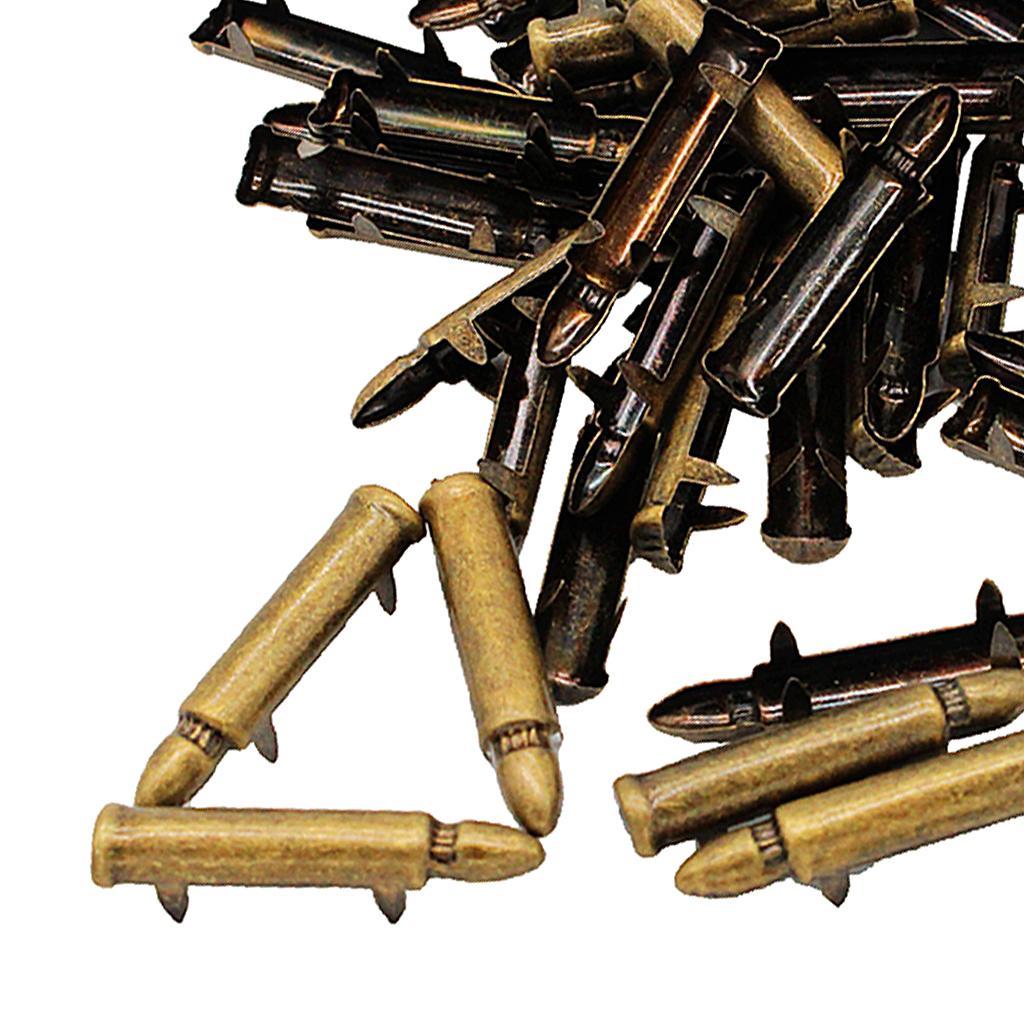 50pcs Alloy Bullet Shape Rivets Spike Studs Spots for DIY Belts Bags Bronze