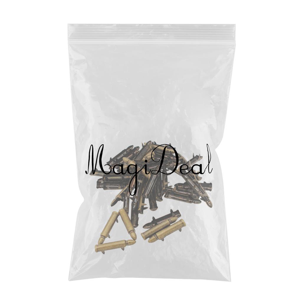 50pcs Alloy Bullet Shape Rivets Spike Studs Spots for DIY Belts Bags Bronze