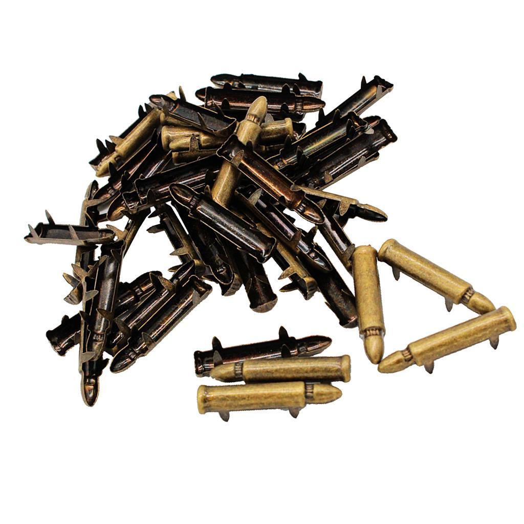 50pcs Alloy Bullet Shape Rivets Spike Studs Spots for DIY Belts Bags Bronze