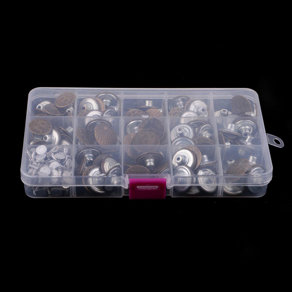 100pcs Jeans Buttons Hammer On Replacement Jean Tack Metal Buttons 17-20mm