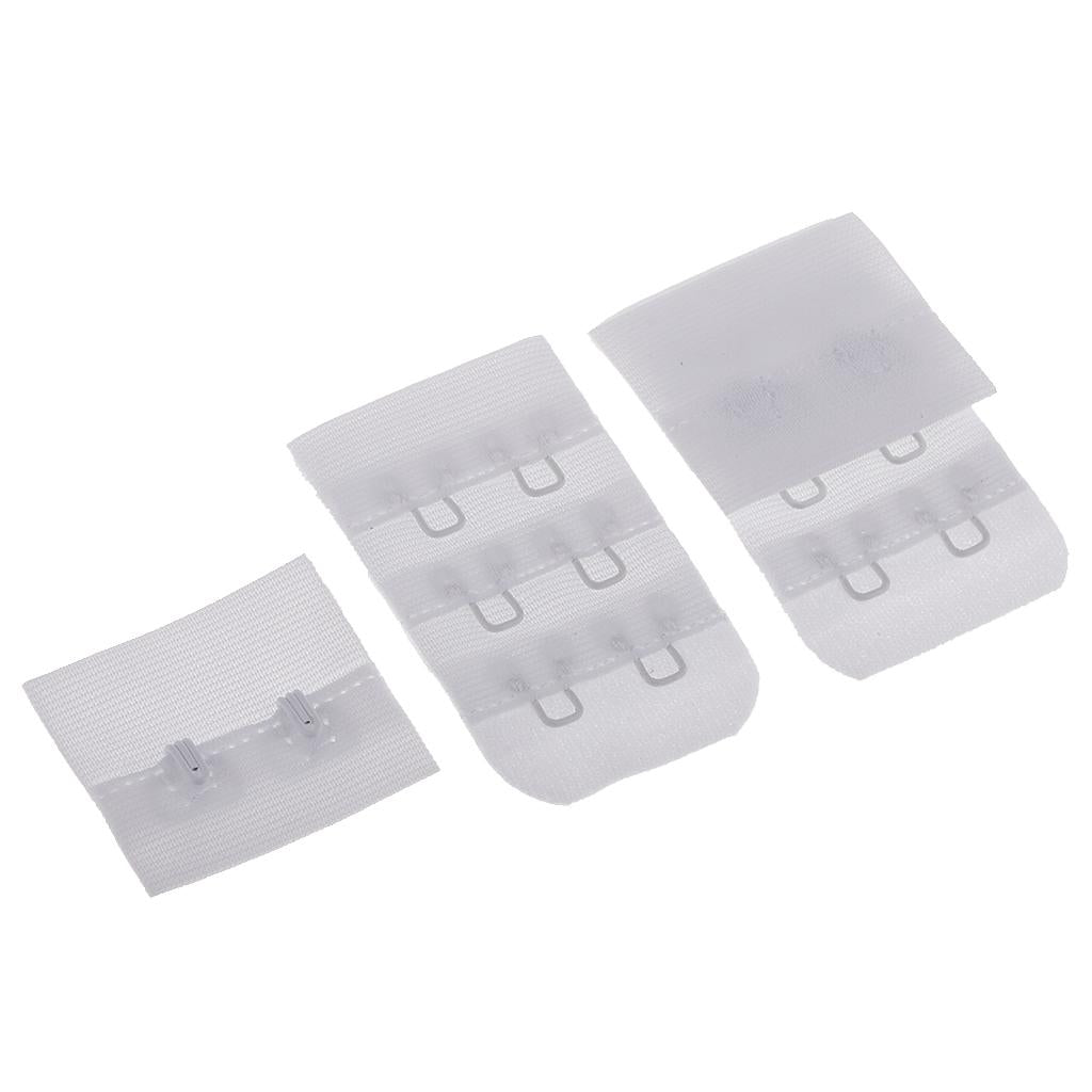 10Pcs 2 Hooks 3 Rows Bra Strap Extender Underwear Belt Adding Buckles White