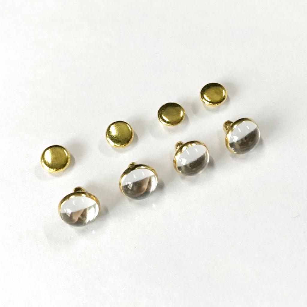 50 Sets Metal Mushroom Dome Studs Rivets for Leathercraft DIY 7.5mm Grey