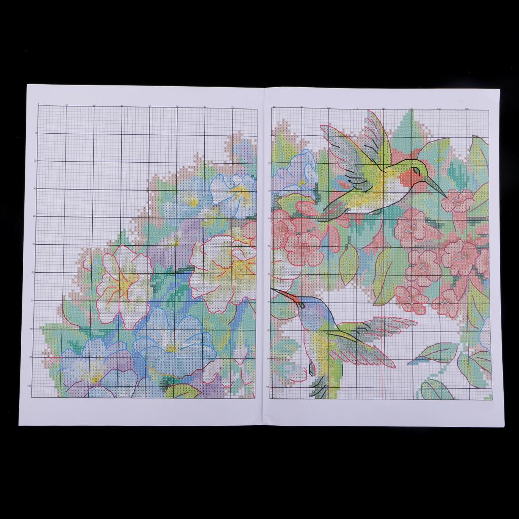 The Art of Hummingbirds Stamped Cross Stitch Kit DIY Needlework 11CT 65x64cm