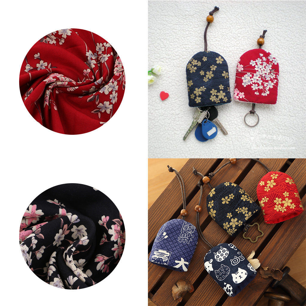 Plum Blossom Janpanese Kimono Cotton Fabric DIY Sewing Craft 50x140cm Red