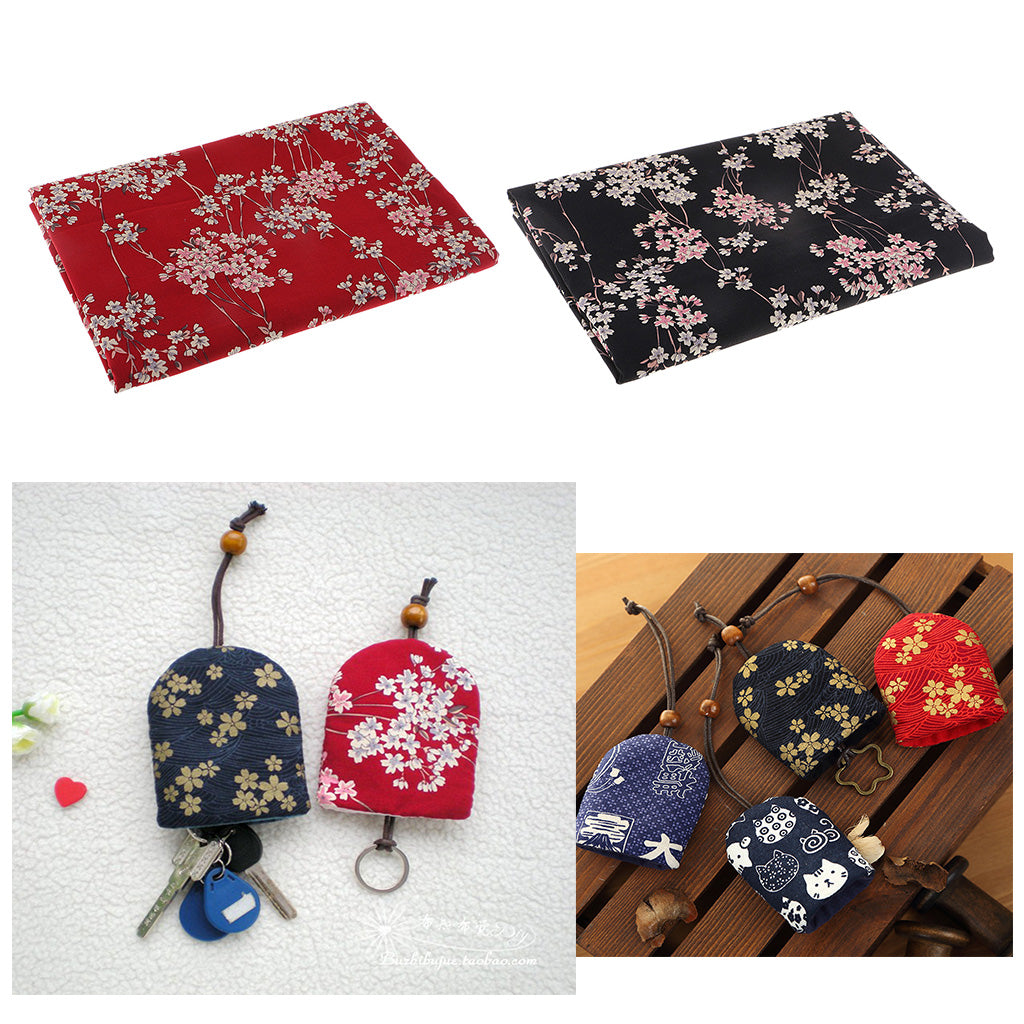 Plum Blossom Janpanese Kimono Cotton Fabric DIY Sewing Craft 50x140cm Red