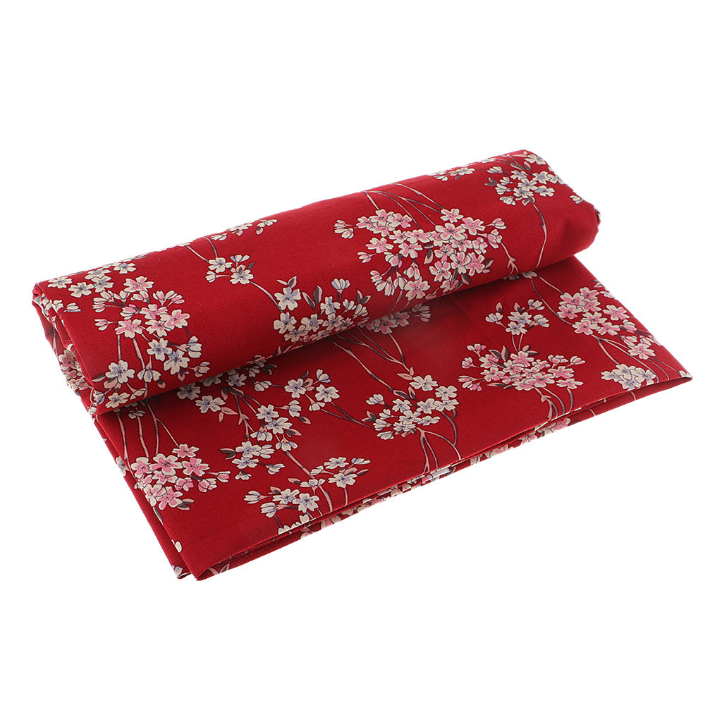 Plum Blossom Janpanese Kimono Cotton Fabric DIY Sewing Craft 50x140cm Red