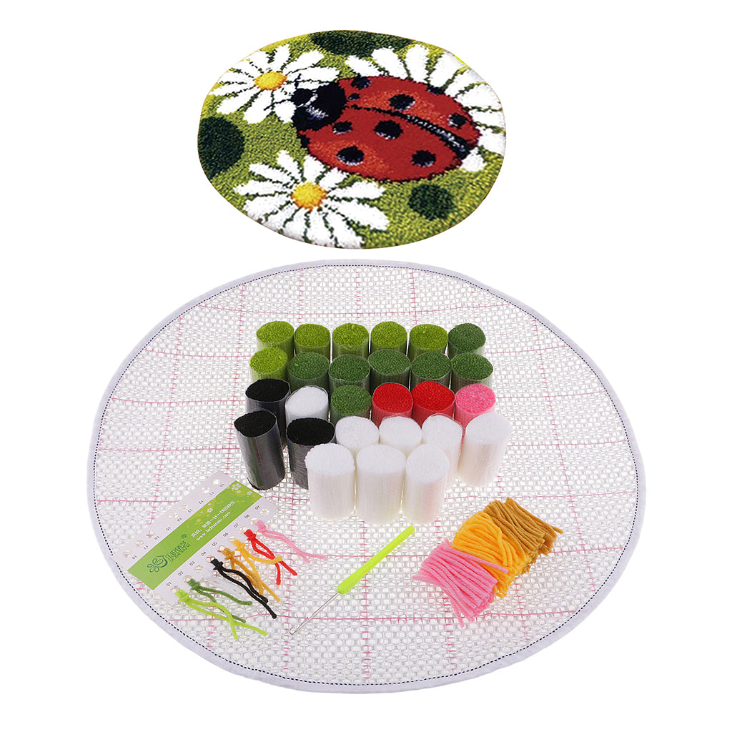 Latch Hook Kit DIY Cushion Cover Rug Carpet Making Embroidery Kit Multicolor