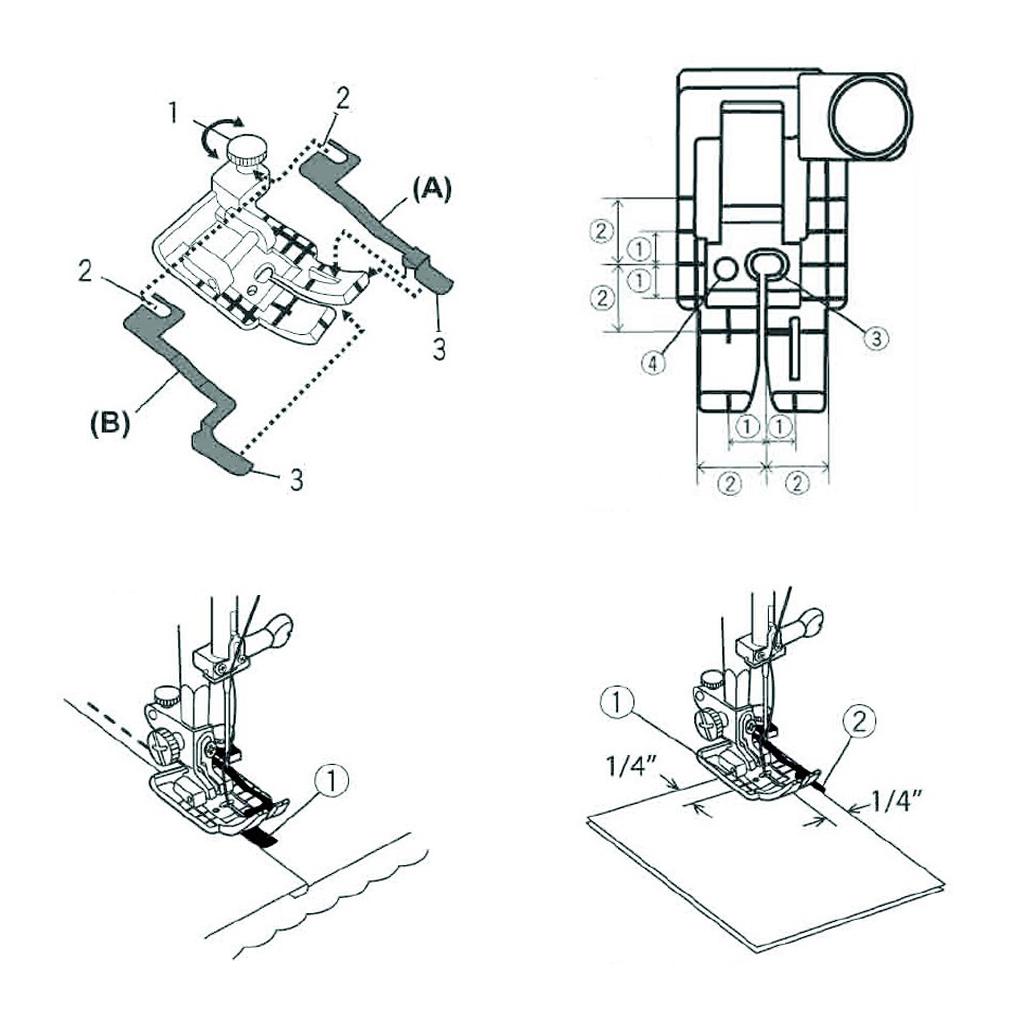 Clear View 1/4 Inch Guide Foot with Guide Set for Janome Sewing Machine