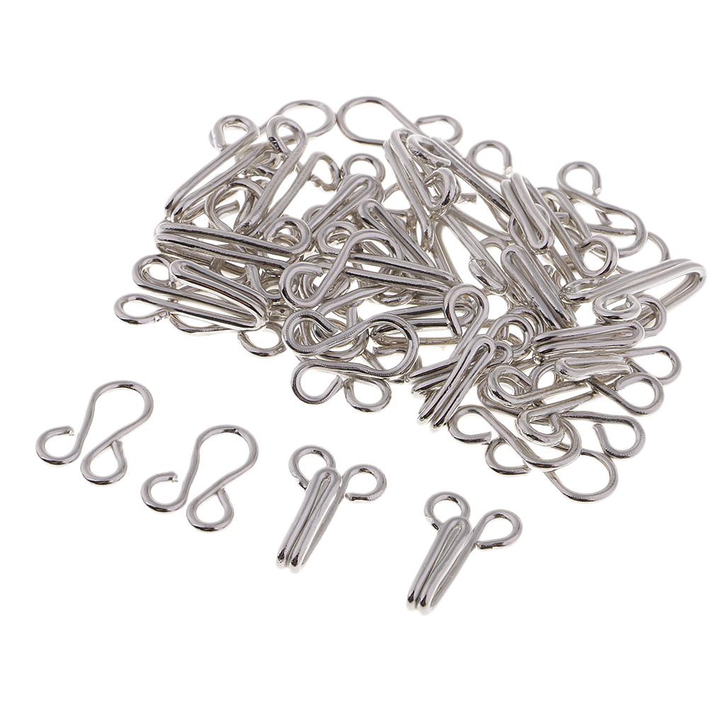 20 Sets Sewing Hooks and Eyes Closure for Bra and Clothing 33mm