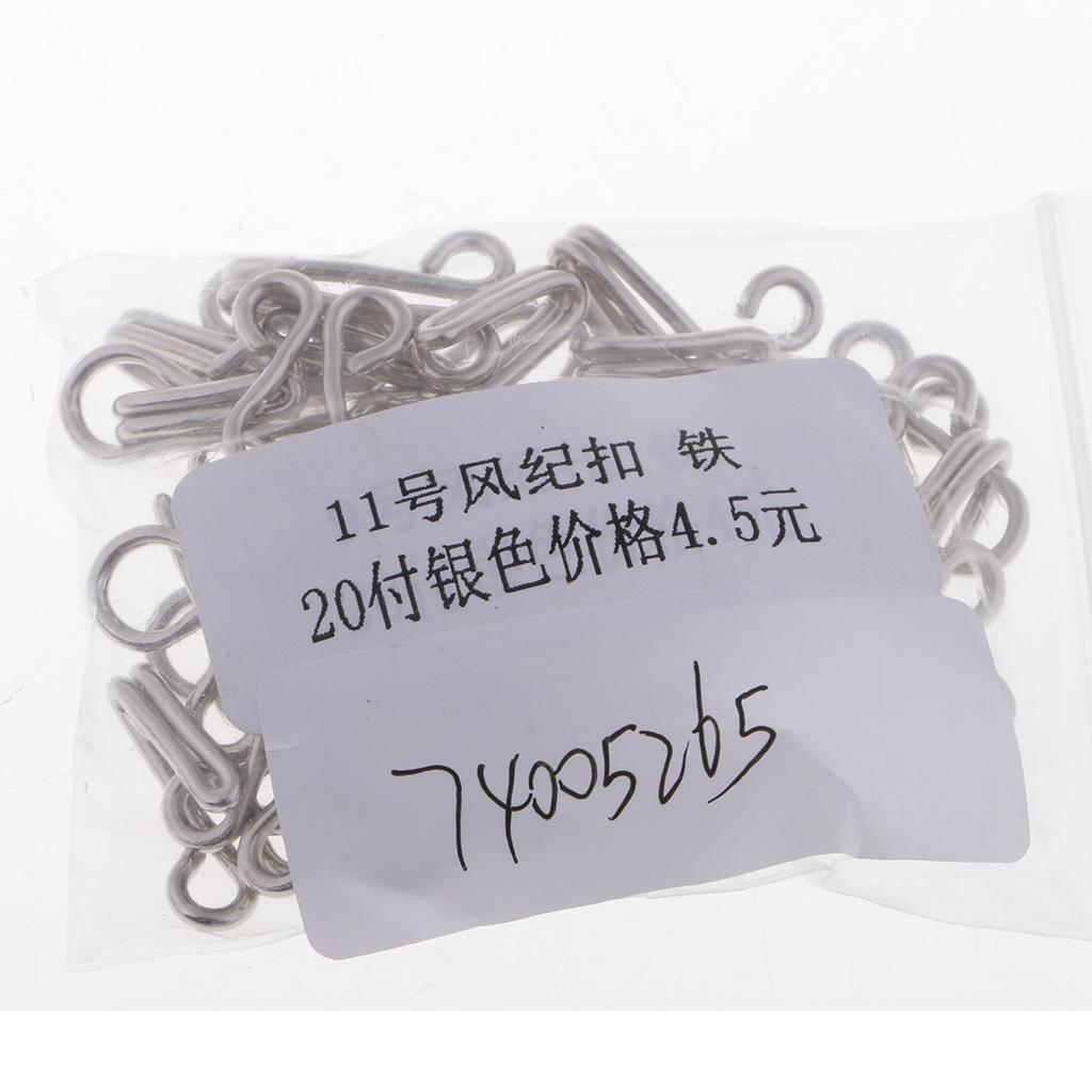 20 Sets Sewing Hooks and Eyes Closure for Bra and Clothing 33mm