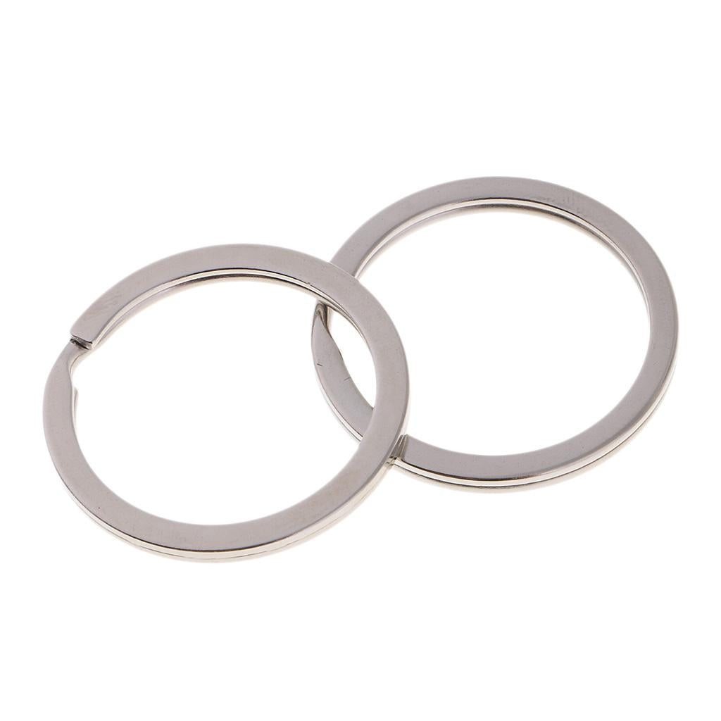 10Pcs Metal Flat Key Ring / Circular Keychain For Home Car Keys Attachment