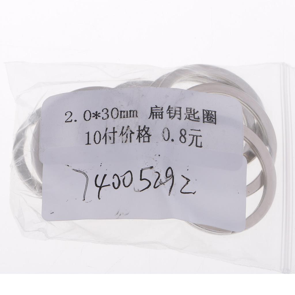 10Pcs Metal Flat Key Ring / Circular Keychain For Home Car Keys Attachment