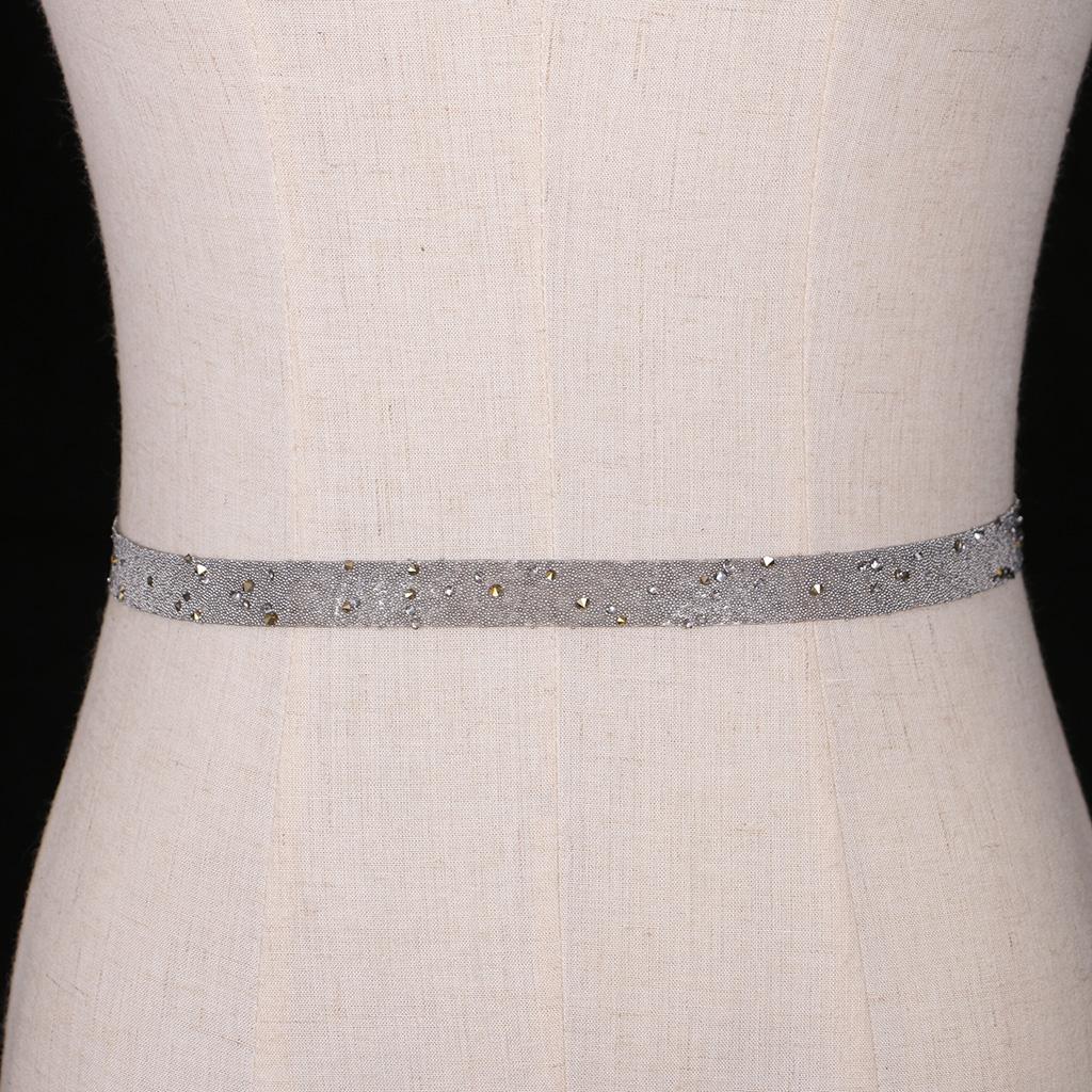 1 Yard Iron on Beads Rhinestone Trim Mesh Chain Cyrstal Dress Applique 15mm