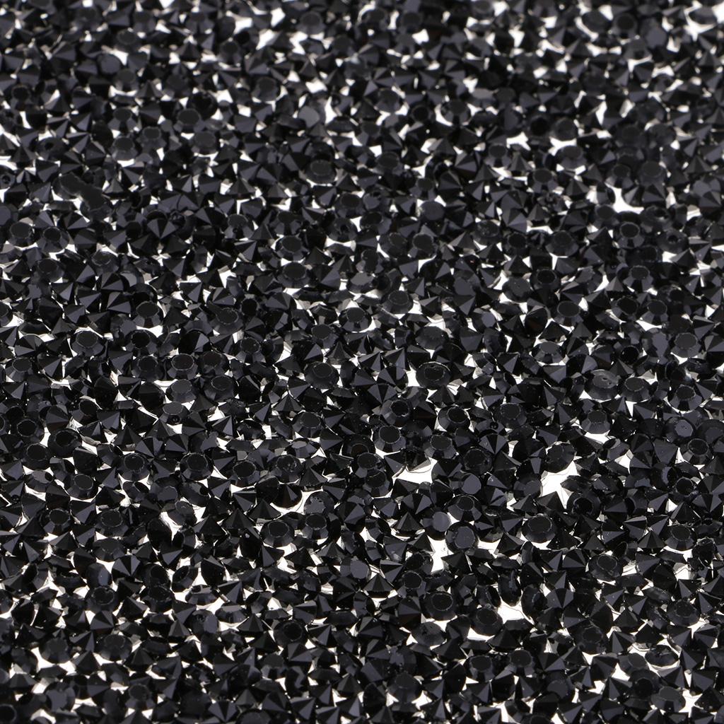 Crystal Rhinestone Trims Sheet Iron on Applique for Decoration Black