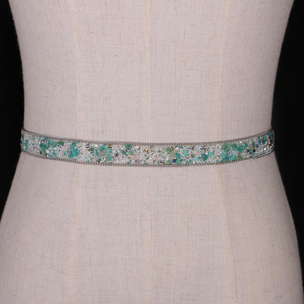 20mm Cystal Rhinestone Ribbon DIY Sewing Crafts for Dress Bag Blue + Silver