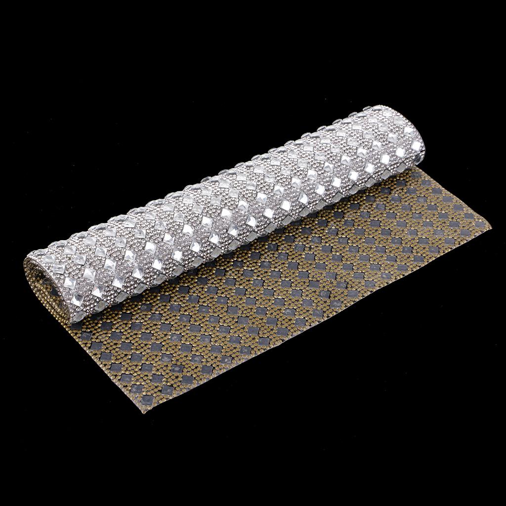 24x40cm Beaded Crystal Rhinestone Trims Sheet Iron on Applique DIY Decor 2