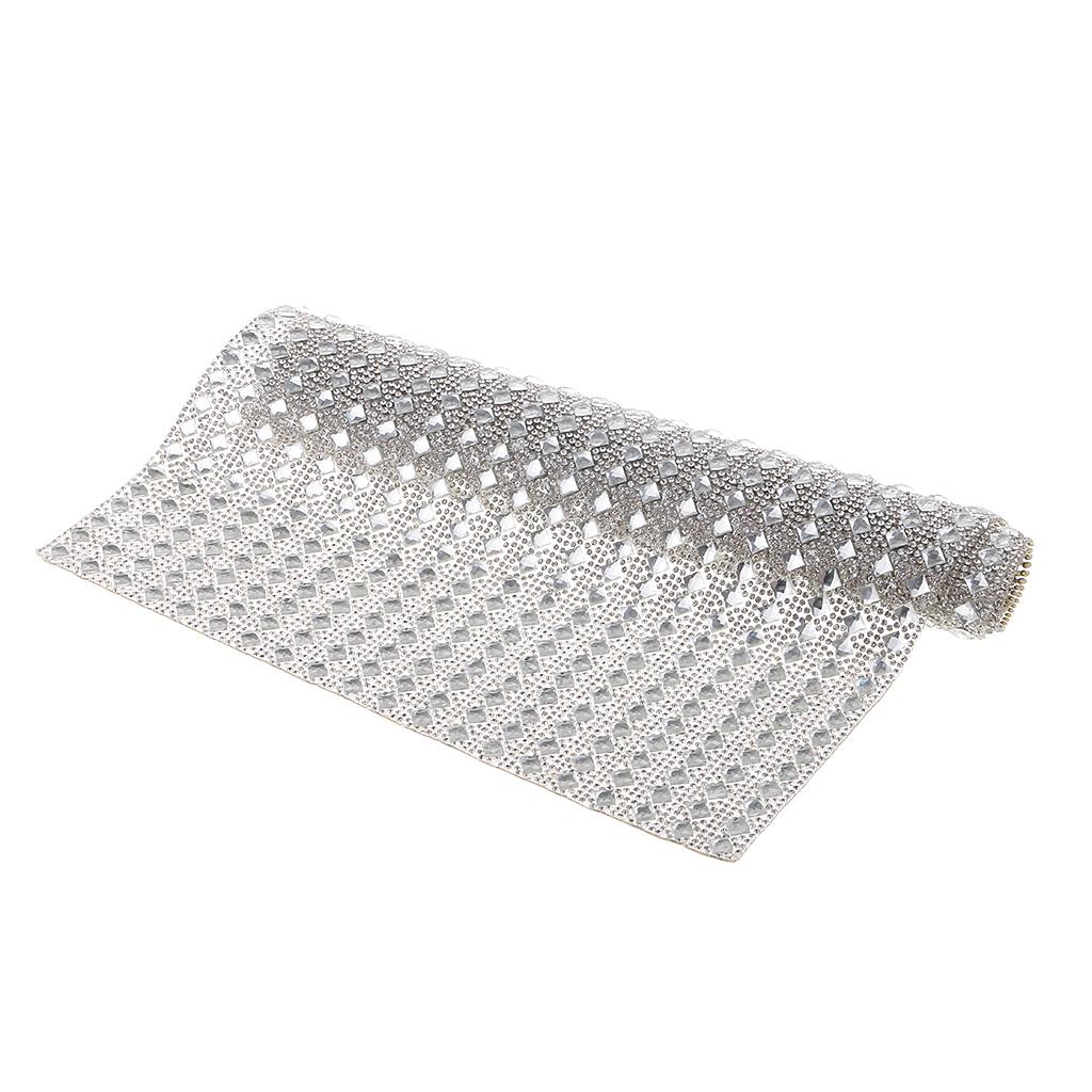 24x40cm Beaded Crystal Rhinestone Trims Sheet Iron on Applique DIY Decor 2