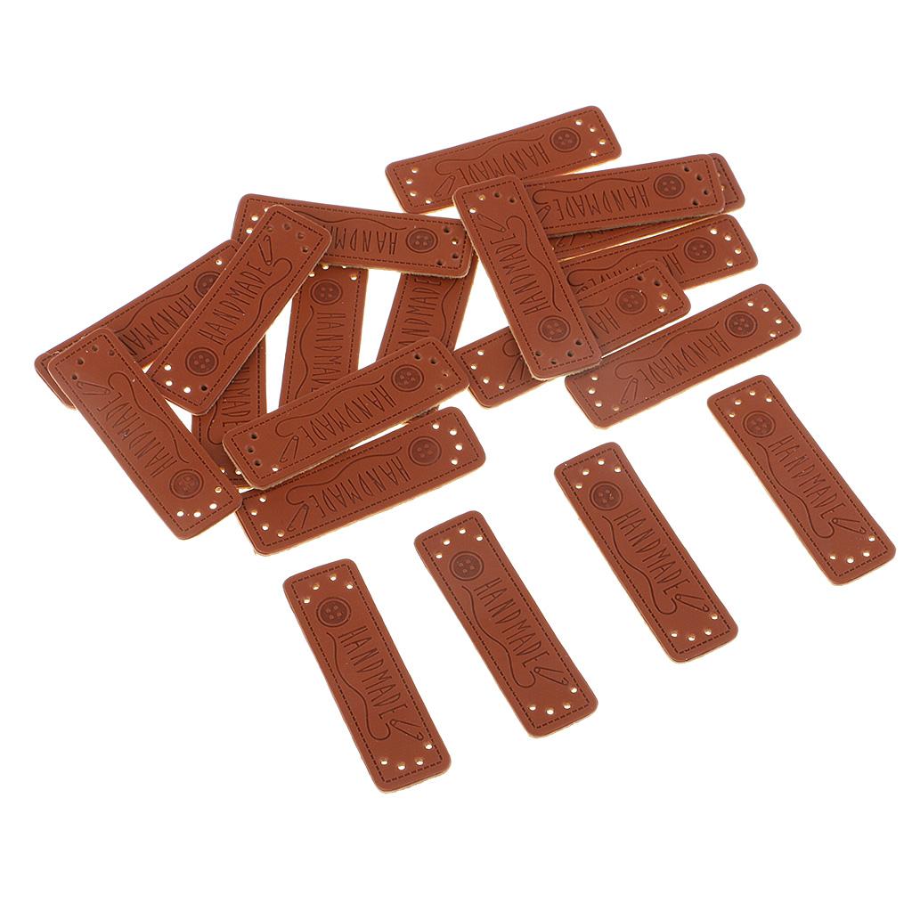 Wholesale 20pcs PU Leather Label Sew on Labels for Jeans Bags Shoes Style 4