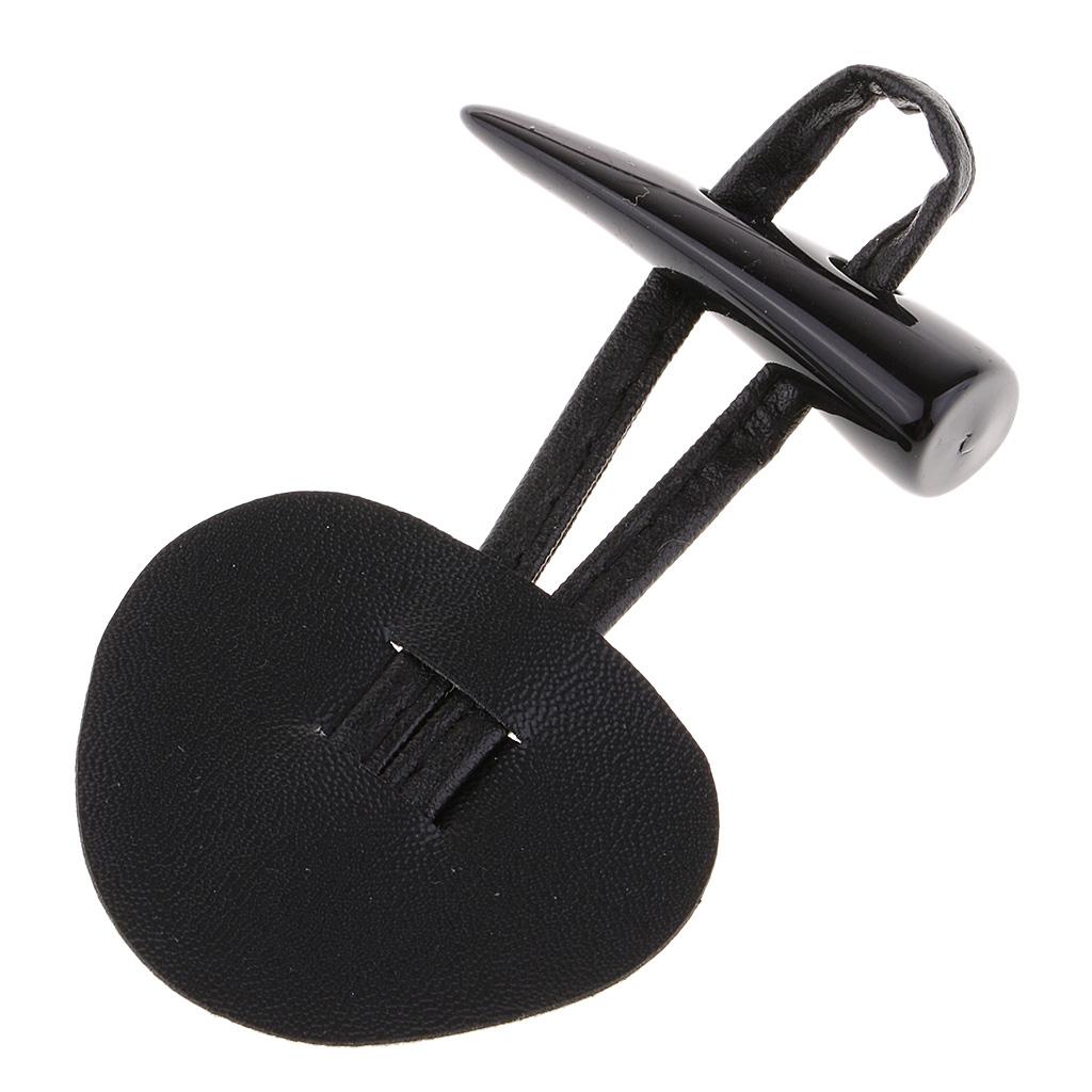 6 Pairs PU Leather Horn Toggle Buttons Duffle Coat Fastener Buckle Black