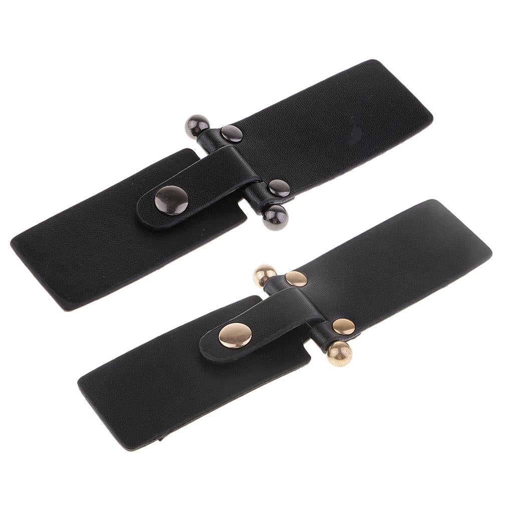 1 Pair PU Leather Toggle Buttons W/ Metal Buckle Coat Jacket Fasteners Black