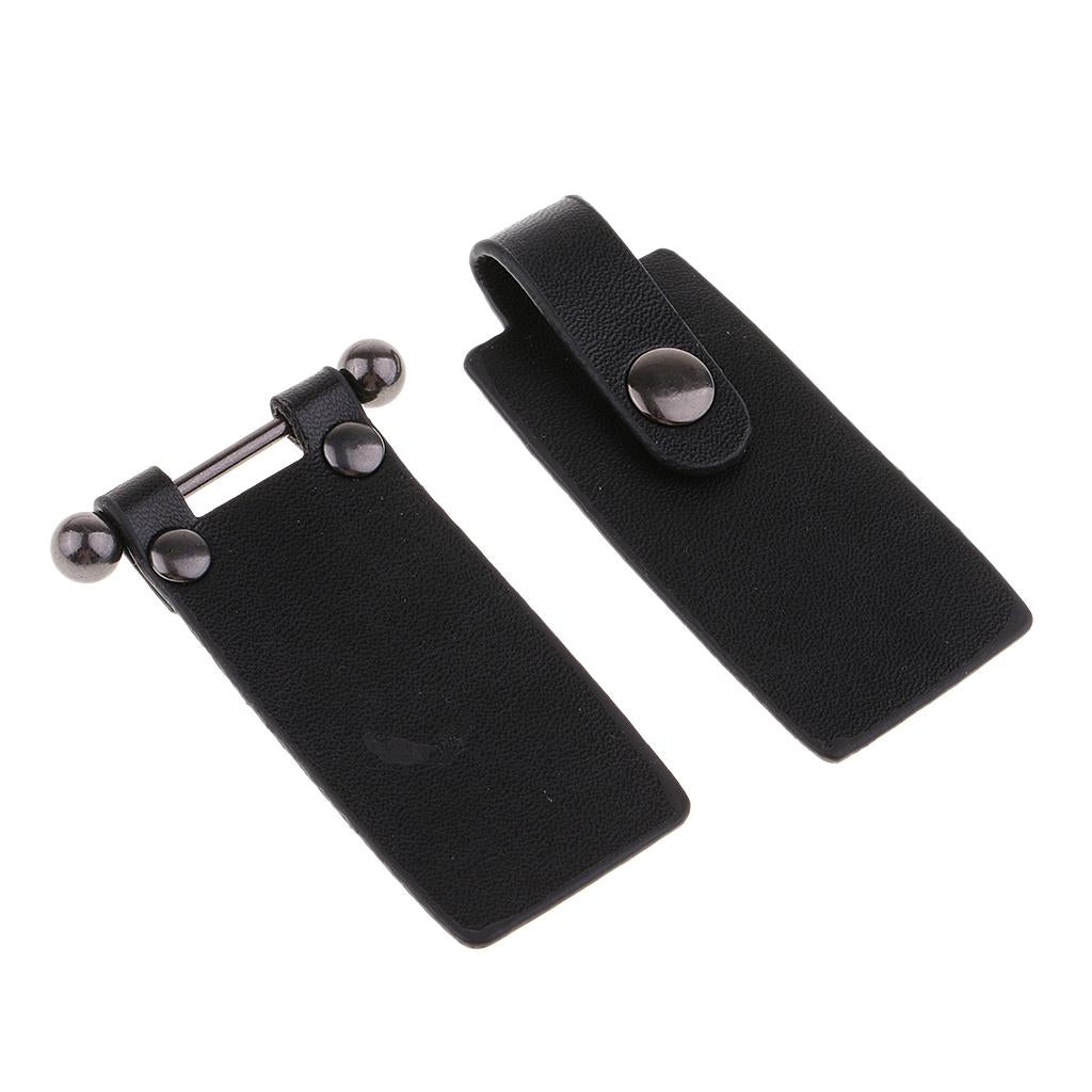 1 Pair PU Leather Toggle Buttons W/ Metal Buckle Coat Jacket Fasteners Black
