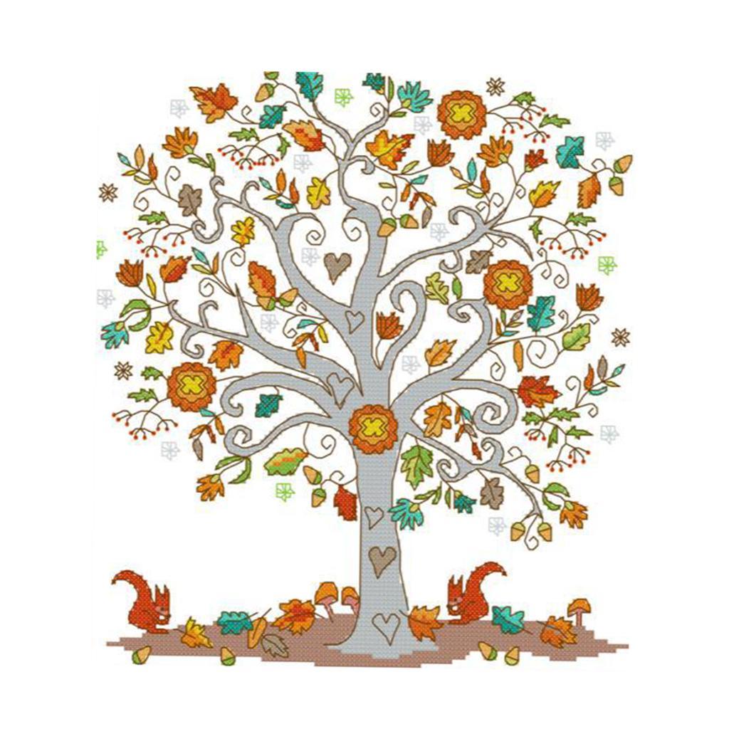 The Tree of Love Stamped Cross Stitch Kit DIY Needlework Craft 11CT 38x41cm