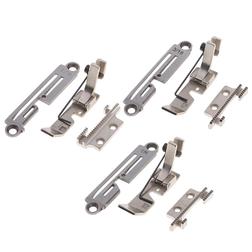 Iron Needle Plate & Feed Dog Set with Foot for Overlock Sewing Machine 1-8
