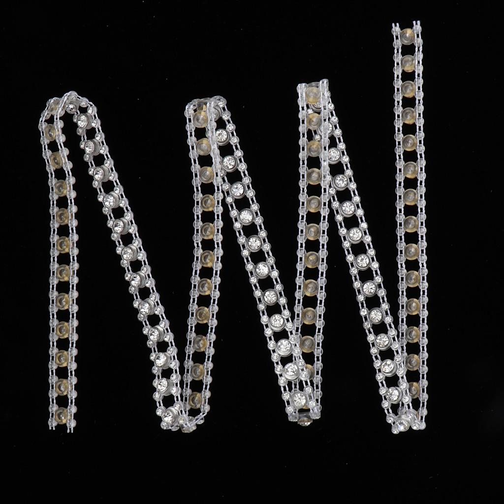 1 Yard Faux Rhinestone Chain Crystal Trim Ribbon Sparkle for Wedding Bridal