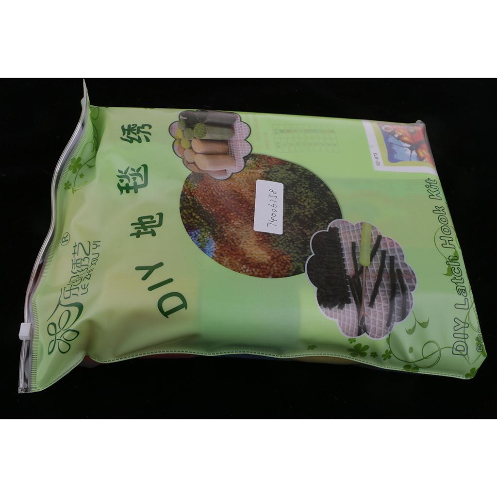 Latch Hook Kits DIY Animal Pattern Pillow Making Package 43x43cm Butterfly
